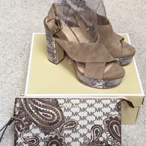 HTF Michael Kors Platform Slingback Sandals-NWB